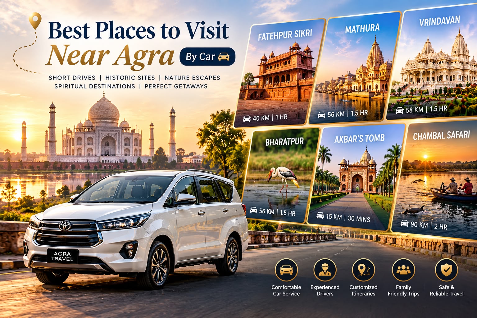 Best Places to Visit Near Agra by Car